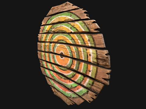 मध्यकालीन लकड़ी के लक्ष्य बैरक फर्नीचर पर्यावरण 3D मॉडल