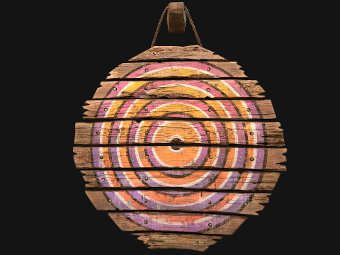 मध्यकालीन लकड़ी के लक्ष्य फर्नीचर मेला वातावरण 3D मॉडल