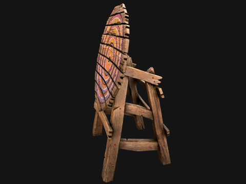 मध्यकालीन लकड़ी के लक्ष्य फर्नीचर मेला वातावरण 3D मॉडल