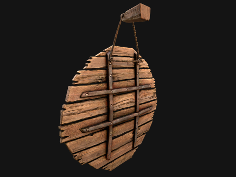 मध्यकालीन लकड़ी के लक्ष्य फर्नीचर मेला वातावरण 3D मॉडल