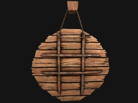 मध्यकालीन लकड़ी के लक्ष्य फर्नीचर मेला वातावरण 3D मॉडल