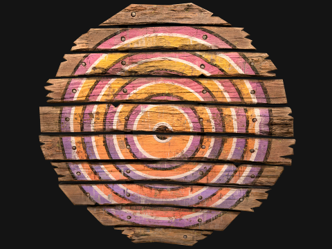 मध्यकालीन लकड़ी के लक्ष्य फर्नीचर मेला वातावरण 3D मॉडल