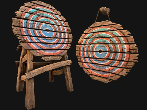 M&oacute;veis medievais de arsenal de armas de alvo de madeira Modelo 3D