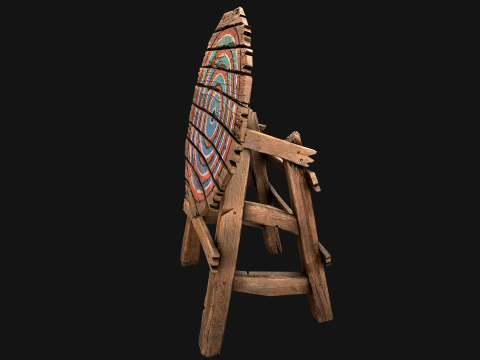 Meubles d'armurerie d'armes de cible en bois médiévale Modèle 3D