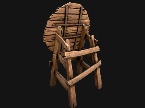 Meubles d'armurerie d'armes de cible en bois médiévale Modèle 3D