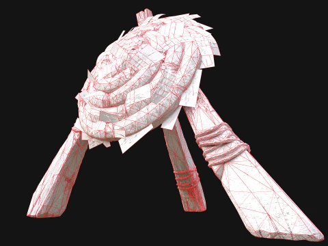 Medieval Wooden Target Furniture Training Camp Pack 3D Model
