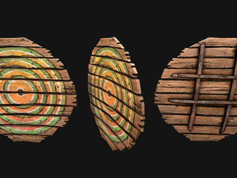 Medieval Wooden Target Furniture Training Camp Pack 3D Model