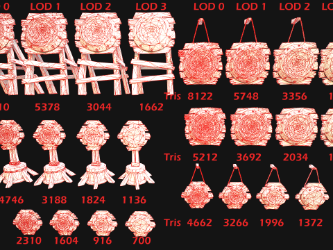 Paquete de campo de tiro con diana de madera medieval Modelo 3D