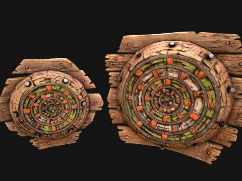 Paquete de campo de tiro con diana de madera medieval Modelo 3D