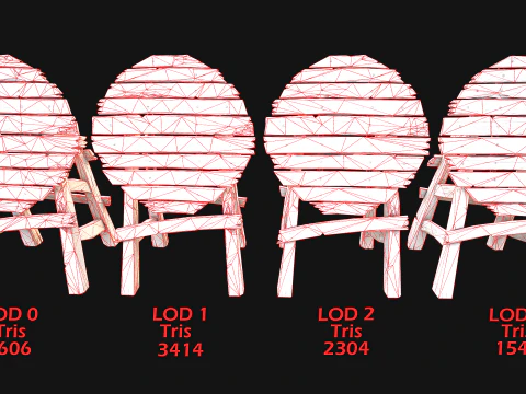 Medieval Wooden Target Shooting Range Furniture Pack 3D Model
