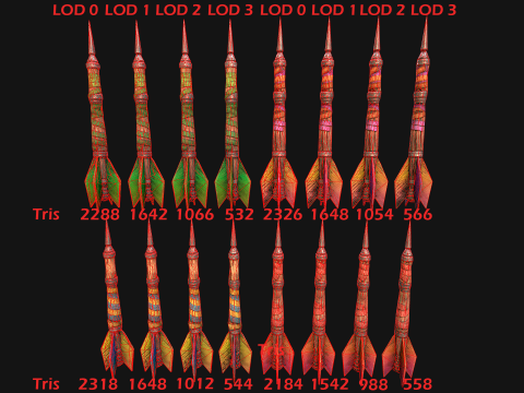 Medieval Wooden Dart Throwing Darts 3D Model