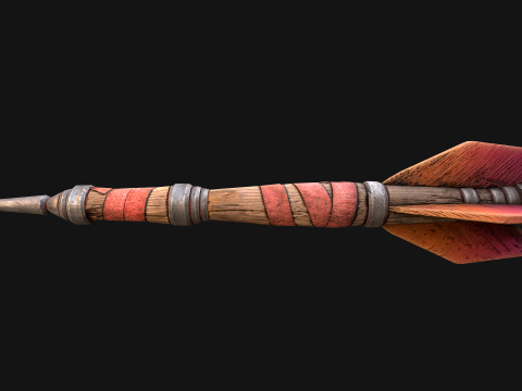 Medieval Wooden Dart Throwing Darts 3D Model