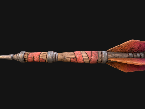 Medieval Wooden Dart Throwing Darts 3D Model