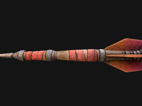 Medieval Wooden Dart Throwing Darts 3D Model