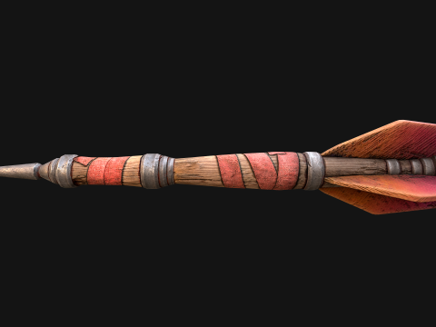 Medieval Wooden Dart Throwing Darts 3D Model