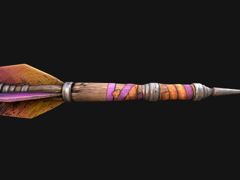 Medieval Wooden Dart Throwing Darts 3D Model