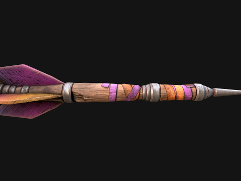 Medieval Wooden Dart Throwing Darts 3D Model
