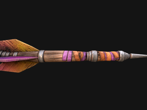 Medieval Wooden Dart Throwing Darts 3D Model