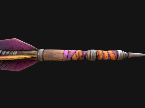 Medieval Wooden Dart Throwing Darts 3D Model