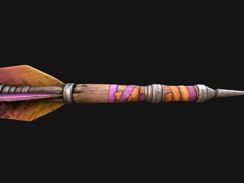 Medieval Wooden Dart Throwing Darts 3D Model