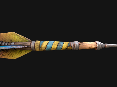 Medieval Wooden Dart Throwing Darts 3D Model