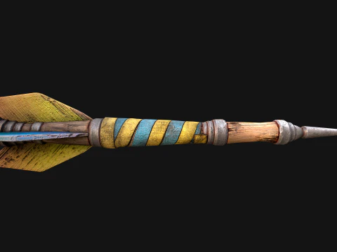Medieval Wooden Dart Throwing Darts 3D Model