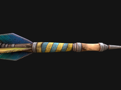 Medieval Wooden Dart Throwing Darts 3D Model