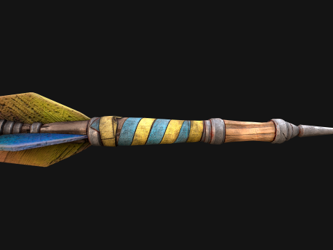 Medieval Wooden Dart Throwing Darts 3D Model