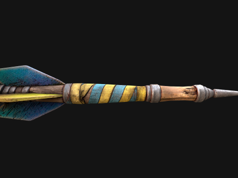 Medieval Wooden Dart Throwing Darts 3D Model