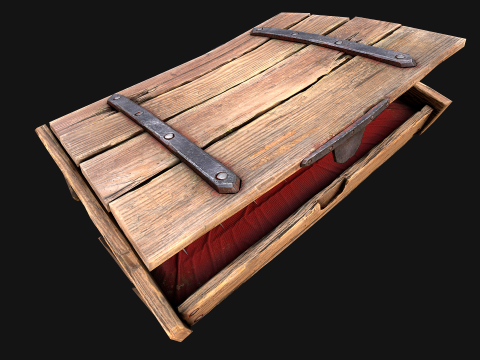 Bo&icirc;te de fl&eacute;chettes m&eacute;di&eacute;vale en bois, jeu de fl&eacute;chettes Modèle 3D