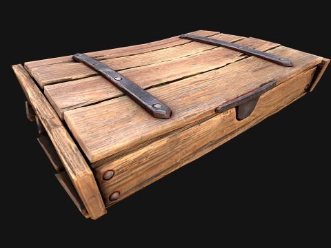 Bo&icirc;te de fl&eacute;chettes m&eacute;di&eacute;vale en bois, jeu de fl&eacute;chettes Modèle 3D