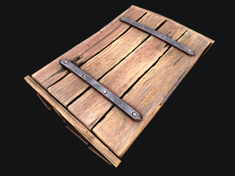 Bo&icirc;te de fl&eacute;chettes m&eacute;di&eacute;vale en bois, jeu de fl&eacute;chettes Modèle 3D