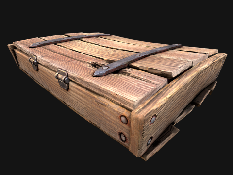 Bo&icirc;te de fl&eacute;chettes m&eacute;di&eacute;vale en bois, jeu de fl&eacute;chettes Modèle 3D