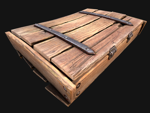 Bo&icirc;te de fl&eacute;chettes m&eacute;di&eacute;vale en bois, jeu de fl&eacute;chettes Modèle 3D