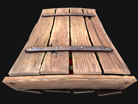 Bo&icirc;te de fl&eacute;chettes m&eacute;di&eacute;vale en bois, jeu de fl&eacute;chettes Modèle 3D