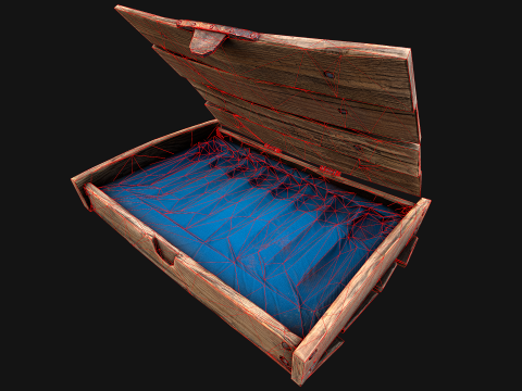 Bo&icirc;te de fl&eacute;chettes m&eacute;di&eacute;vale en bois, jeu de fl&eacute;chettes Modèle 3D