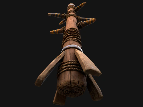 Wooden Wing Chun Combat Dummy Training Camp 3D Model