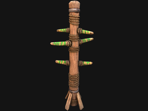 中世のトレーニング用ダミー木製家具 3Dモデル