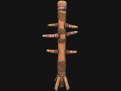 中世のパンチングダミートレーニング家具 3Dモデル