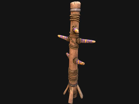 Medieval Punching Dummy Training Furniture 3D Model