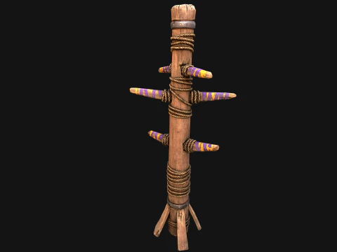 Medieval Punching Dummy Training Furniture 3D Model