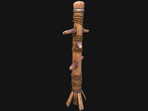 Medieval Punching Dummy Training Furniture 3D Model