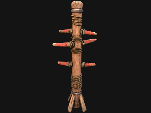 木製中世軍事戦闘訓練ダミートーナメント 3Dモデル