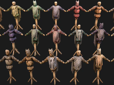 Middeleeuws trainingskamp Meubilairpakket Schietbaandoel 3D Model