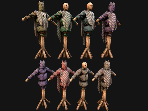 Middeleeuws trainingskamp Meubilairpakket Schietbaandoel 3D Model