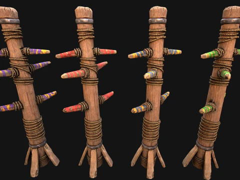 Middeleeuws trainingskamp Meubilairpakket Schietbaandoel 3D Model