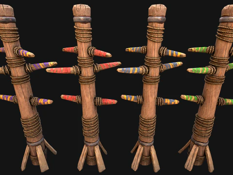 Middeleeuws trainingskamp Meubilairpakket Schietbaandoel 3D Model