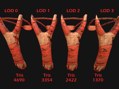 Arma medieval de estilingue de ladr&atilde;o de madeira Modelo 3D