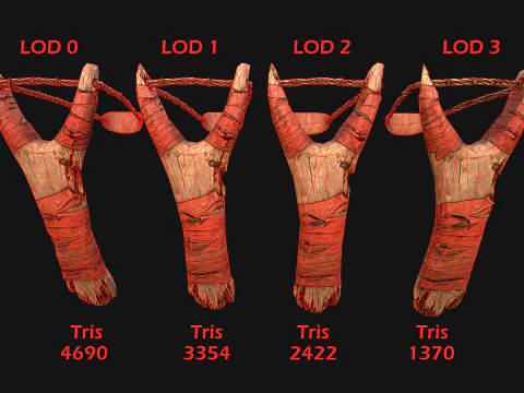 Medieval Weapons Pack Bow Crossbow Slingshot Dart 3D Model