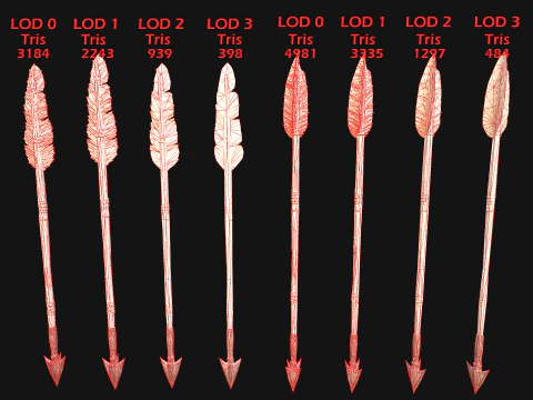 Medieval Weapons Pack Bow Crossbow Slingshot Dart 3D Model